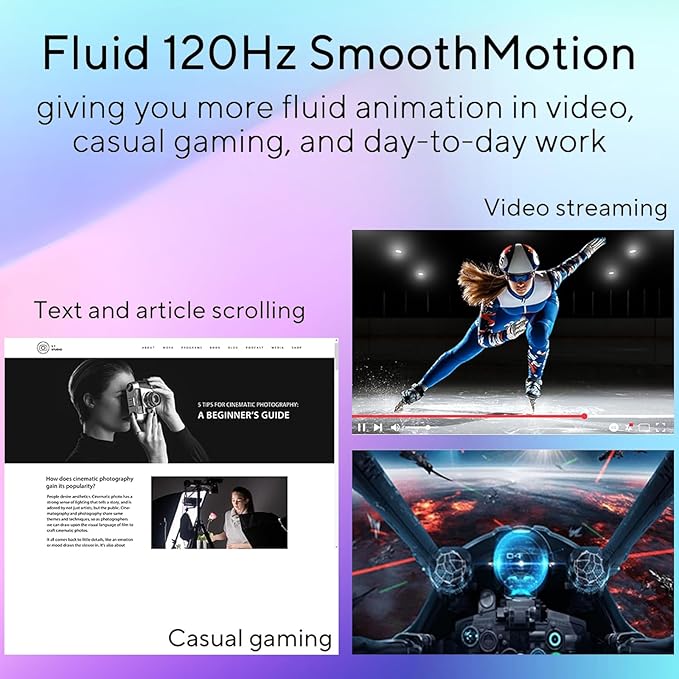 ASUS 24 Monitor FHD(1920x 1080) 120Hz 1ms Adaptive-Sync 99% sRGB Anti-Glare Eye Care VESA Mountable HDMI VGA Frameless Low Blue Light Tilt Adjust Black for Office and Gaming