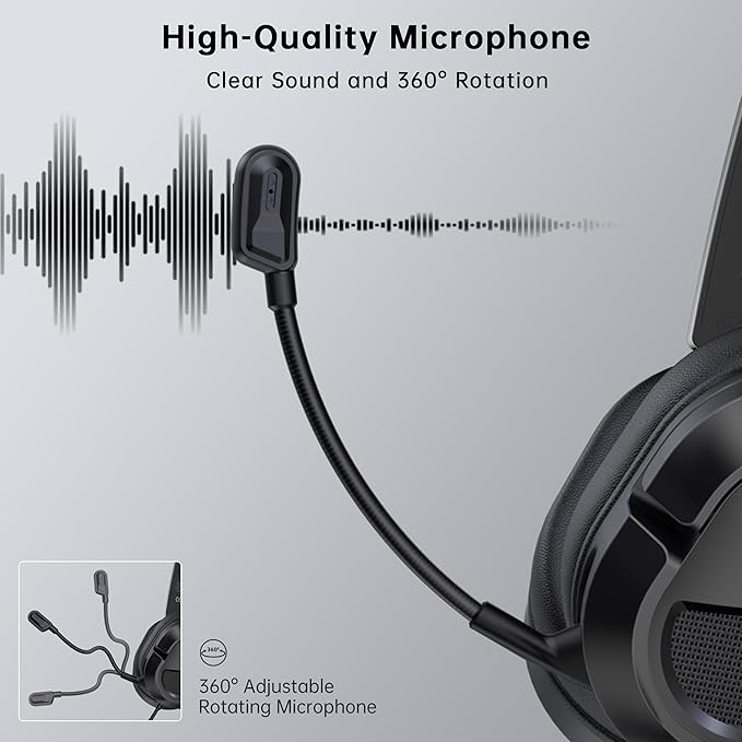 Gaming Headset for PC、PS5、PS4、Xbox Series X、Xbox Series S/One、Tablet. 207g Headset with Clear Mic for Work 𝟐𝟎𝟐𝟔 𝐔𝐩𝐠𝐫𝐚𝐝𝐞 Gaming Headphones with 3.5mm Splitter、360° Mic.79in Cable.Gamer Gifts