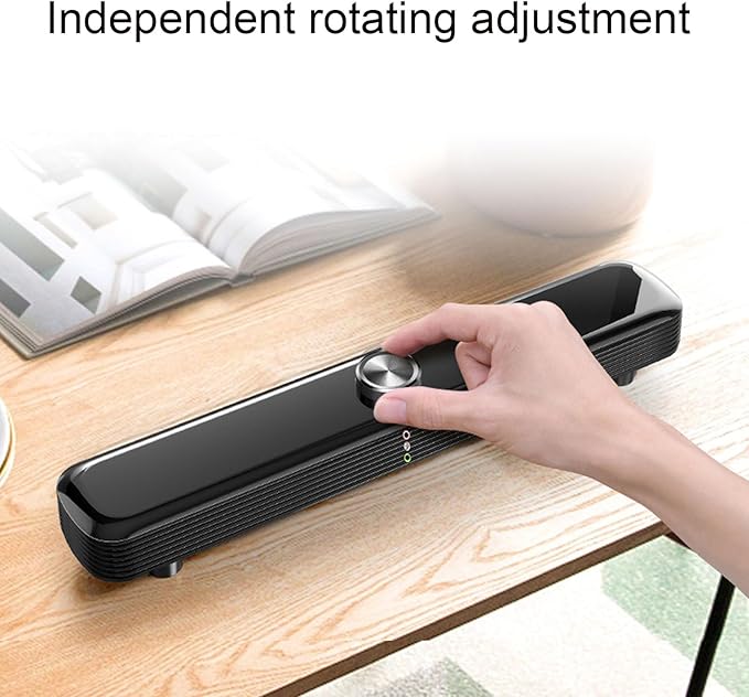 Computer Speakers for Desktop PC 3D Stereo Sound USB Computer Laptop Speaker with Breathing LED Light Microphone Soundbar for Office Home and Gaming