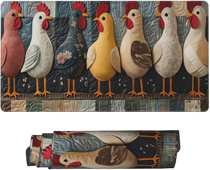 Chicken Desk Cover MatExtended Large Mouse PadComputer Laptop Mat Desk Decor for Office Game Home 30x16 Inch