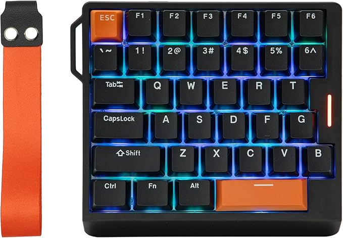 EPOMAKER HE30 One-Handed Hall Effect Keyboard 8K Polling &amp 0.125ms SOCD &amp Snap Key Adjustable Trigger PBT Keycap RGB Custom Software Wired Gaming Keyboard for PC/Gamer (Black Orange)