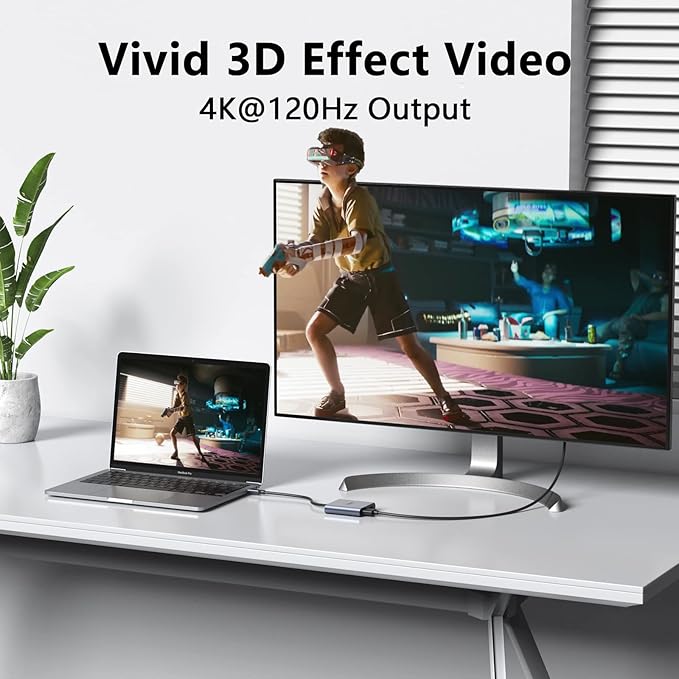 USB-C to Dual 4K DisplayPort Splitter Adapter USB-C to DisplayPort Dual Monitor Converter 4K 60Hz USB-C DisplayPort Hub Compatible for Dell XPS 13/15 Lenovo Yoga Samsung Chromebook HP and More