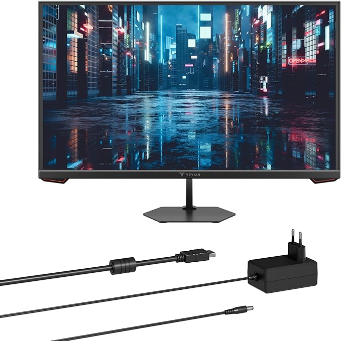YEYIAN 27” Gaming Monitor 1080p FHD 180Hz Fast IPS 1ms Response 97% sRGB HDR10 FreeSync &amp G‑Sync Compatible Ultra‑Slim Bezel HDMI 2.0 + DP 1.4 178° Wide View Tilt Adjustable