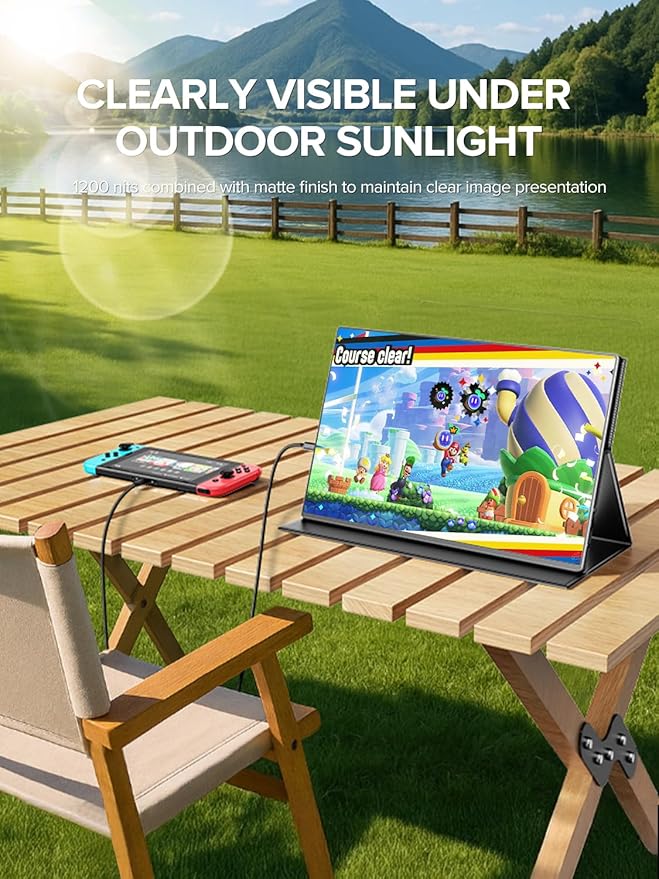 UPERFECT Portable Monitor 4K 16 | 1200 Nits Laptop Monitor | 3840 * 2400 UHD | 1MS FreeSync 2000:1 Contrast | USB-C &amp HDMI | VESA &amp Smart Case | Travel Screen for Computer Mini PC Game Cons