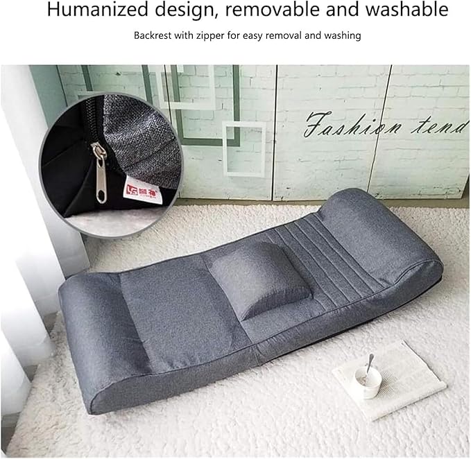ELEFOCUS Folding Sofa Chair Folding Floor Chair Removable and Washable Computer Chair On Single Bed for Bay Window Balcony(Creamy-White)