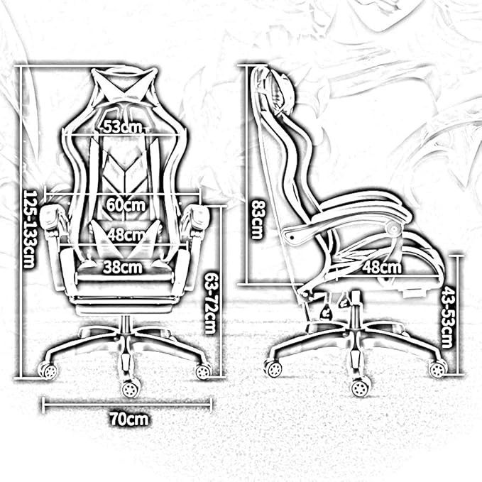 Swivel Chair Gaming Chair Ergonomics Liftable with Footrest Office Chair Massage Lumbar Support Racing Chair for Student Dormitory OfficeBlue