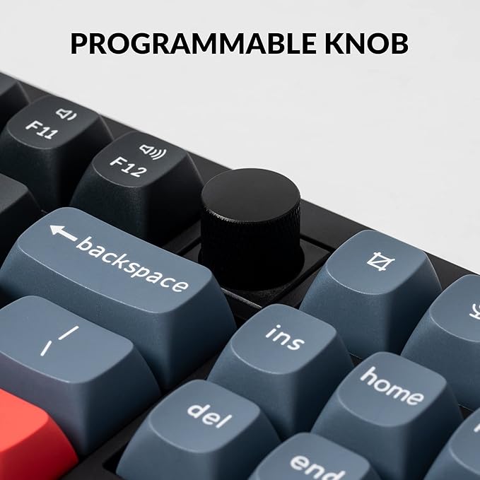 Keychron V3 Wired Custom Mechanical Keyboard Knob Version TKL QMK/VIA Programmable with Hot-swappable Keychron K Pro Brown Switch Compatible with Mac Windows Linux Carbon Black (Non-Transparent)