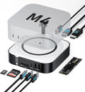 Lemorele 9-in-1 Mac mini M4 Dock Dual 4K@60Hz HDMI 2.0 &amp DP 1.4 10Gbps M.2 NVMe Slot 10Gbps USB-C &amp USB-A 2X USB-A 3.0 SD/TF 2.0 Card Reader Compatible with Mac mini M4/M4 Pro