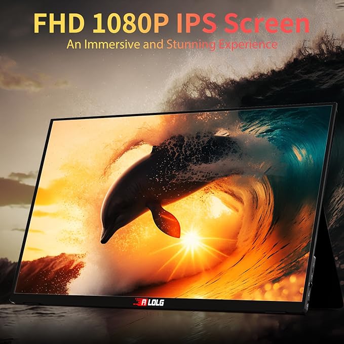 15.6''Portable Monitor for latop 2K FHD 60HZ Laptop Monitor ScreenUSB-C and HDMI Inputs Ultra-Slim IPS Panel with HDR and Premium Smart Cover &amp Speakers for LaptopPCPhonePS4/5SwitchMacXbo