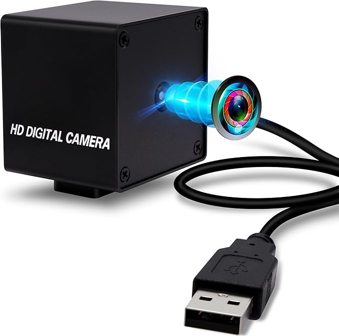 USB Camera 48MP Webcam Ultra HD Autofocus 70 Degree Lens with Metal Case200ms Fast Automatically Focus Clear USB Camera Plug and Play for PC Raspberry Pi Jetson Nano Laptop Prototype Camera