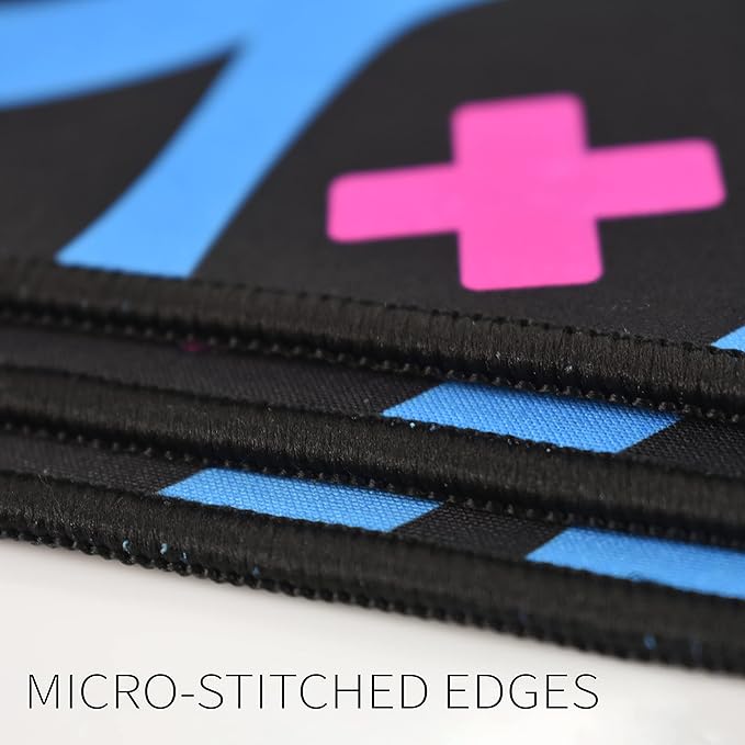 Gaming Mouse Pad Extended XL Ultra-Glide Micro-Weave Cloth Surface Liquid Resistant Anti-Fray Stitched Edge Non-Slip Rubber Base Thick Gamer Esports Mousepad. Wireless Keyboard Pads Black Desk Mat