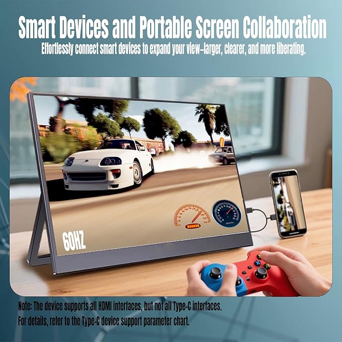 14 Portable Monitor Ultra-Slim 3000 * 2000P LTPS/ 3K HDRBracket Laptop Screen Extender HDMI/Type C Port Second Screen for Laptop/PC/Mac/Phone/Xbox/PS4/Switch