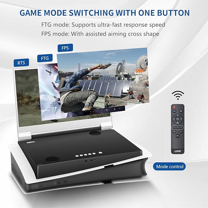 G-STORY 14 Inch IPS 4k 60Hz Portable Monitor Gaming Display Integrated with PS5 pro(not Included) 3840×2160 with 2 HDMI PortsFreeSyncBuilt-in 2 of Multimedia Stereo Speaker