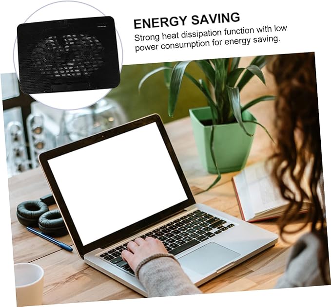 Portable Laptop Cooler USB Powered Fans Black Cooling Mat for Efficient Heat Dissipation for Gaming and Workstations Easy to Install