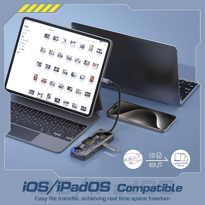MicroPack USB C Hub 8-in-1 with 100W PD Charging 4K@60Hz HDMI Gigabit Ethernet 3 USB 3.2 5Gbps SD/TF Card Reader Aluminum USB-C Multiport Adapter for MacBook Pro/Air iPad Laptop