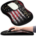 Hokafenle Ergonomic Mouse Pad Wrist Support with Massage Design Wrist Rest Pain Relief Mousepad with Memory Foam&ampNon-Slip PU Base Mouse Pads for Wireless Mouse &amp Desk (12x8 inchFlag)