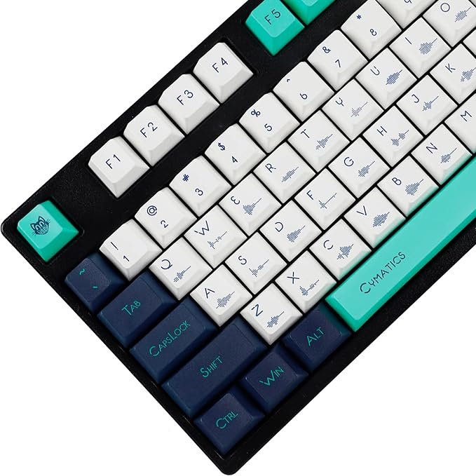 144 Sound Wave Keycaps Dye-Sub Thick PBT Cherry Profile Key caps for TKL 61 64 68 75 87 96 104 108 GMMK MX Mechanical Keyboard