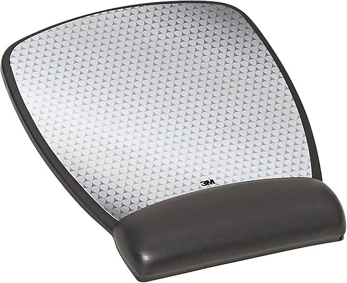 3M Precise Mouse Pad with Gel Wrist Rest Soothing Gel Comfort with Durable Easy to Clean Leatherette Cover Optical Mouse Performance 8.6 x 6.8 Black (MW309LE)