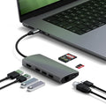 Satechi 8 in 1 USB C Hub Multiport Adapter V2 4K HDMI 115W USB C PD Charging 3 USB-A Ethernet Micro/SD Card Readers for Laptop MacBook Air/Pro M5/M4 iPad Windows - Space Gray