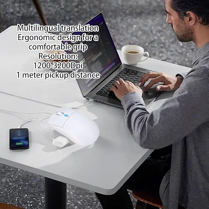 AI Mouse Bluetooth Wireless Mouse with Voice Input Search Voice and Word Translation AI Drawing Writing Rechargeable Smart for Computer Laptop