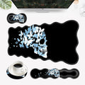 Desk Mat Mouse Pad with Wrist Rest 4-in-1 Large Mouse Pads for Desk Ergonomic Mouse Pad and Keyboard Wrist Rest Gaming Keyboard Mat for OfficeButterfly Skull