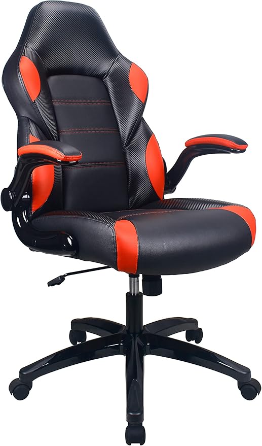Playr Faux Leather Ergonomic Gaming Chair from Raynor Gaming (Red)