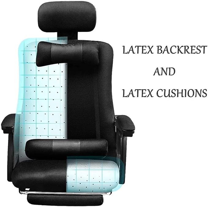 Office High Back Office Chair Gaming Chair Adjustable Office Chair Rotating Video Game Chair Computer Chair Mesh Work Chair Chair (Size:Black)