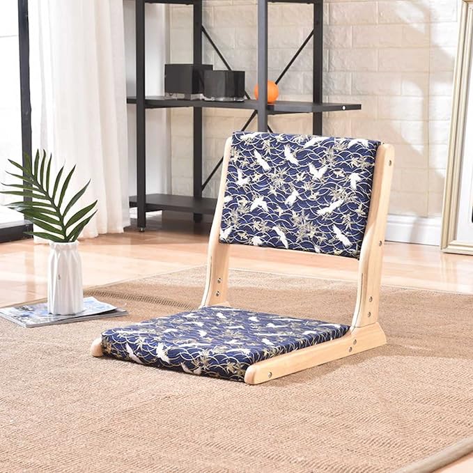 BTZHY Floor Chair Japanese Floor Chair Portable Folding Meditation Floor Chair Legless Lazy Chair Made of Solid Wood with Tatami Floor Chair with Backrest for Meditation
