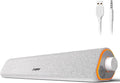 SOULION R50 Bluetooth Computer Speakers 3.5mm PC Sound Bar for Desktop Monitor Wired USB Powered &amp Colorful LED Lights with Switch Button Surround Sound Soundbar PC Spearkers for Computer Whit
