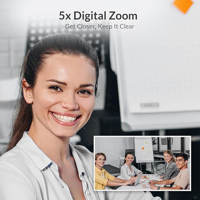 AV Access 4K Conference Room Camera 1/1.8' Sensor Individuals Gallery 120° FOV 5X Digital Zoom Auto Framing Presenter Tracking Dual Mics ePTZ Privacy Cover Work with Teams Zoom Meet