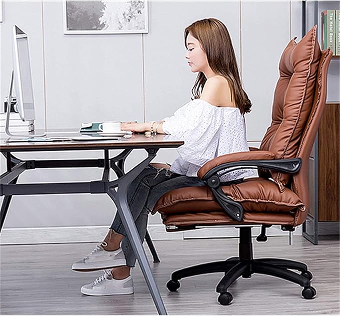Home Office Chair Ergonomic Office Chair Swivel Desk Chair Gaming Recliner Computer Chair with Retractable Footrest Swivel Leather Office Chair for Home High Back Desk Chair