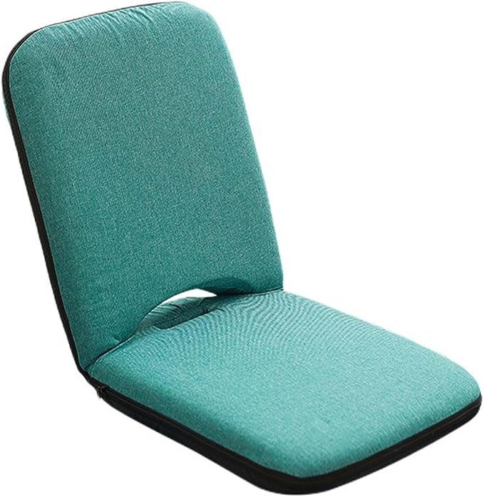 Adjustable Folding Floor ChairPortable Padded Seating with Back SupportFloor Gaming Chair Sofa Chair for MeditationReadingWatching TV or GamingSpace Saving (Green)
