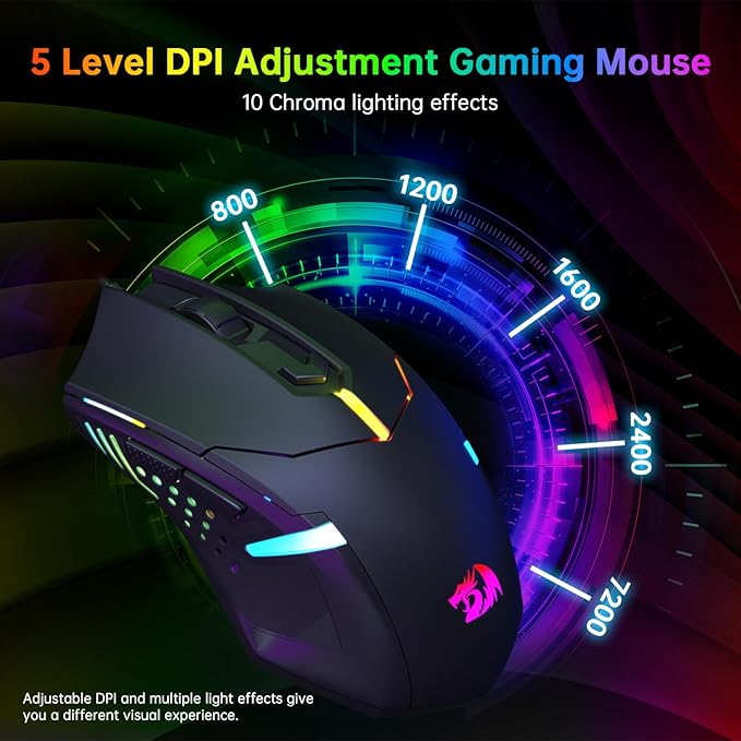 Redragon S101-3 Wired RGB Backlit Gaming Keyboard and Mouse Combo Programmable Keyboard and Mouse (800-7200DPI) Gaming Headset Mouse Pad Combo All in 1 PC Gamer Bundle for Windows PC (Black)