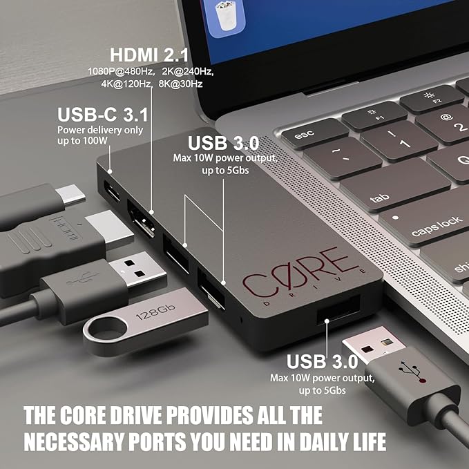 by Skull &amp Co. Jumpgate Pro: Portable Dock Station with Detachable USB Hub Adapter for Switch 2(2025) /Switch OLED (2021)/Switch (2017) and Macbook HDMI2.1 8k@30Hz or 4K@120Hz USB3.0 Port