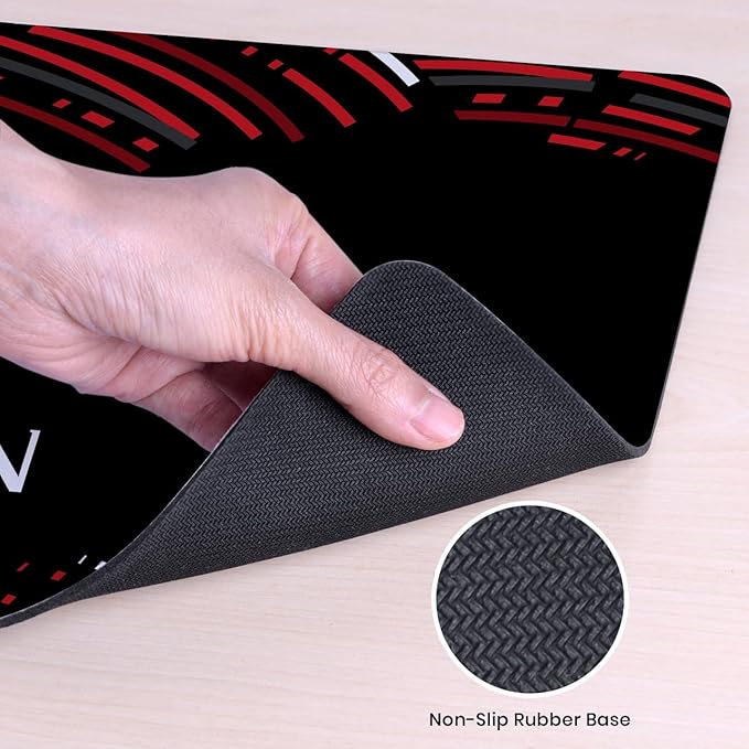 Head Case Designs Officially Licensed AC Milan Curved Crest Logo 23.62 x 11.81 x 0.12 inches (600 x 300 mm) - L Gaming Office Desk PC Keyboard Mouse Mat Pad
