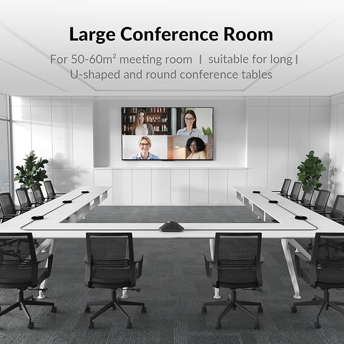 Conference Speaker and Microphone Noise Reduction 360° Voice Pickup AI Noise Reduction USB/Bluetooth 10W Powerful Speakerphone w/Daisy Chain for 20 People Large Call Meeting for Zoom Teams