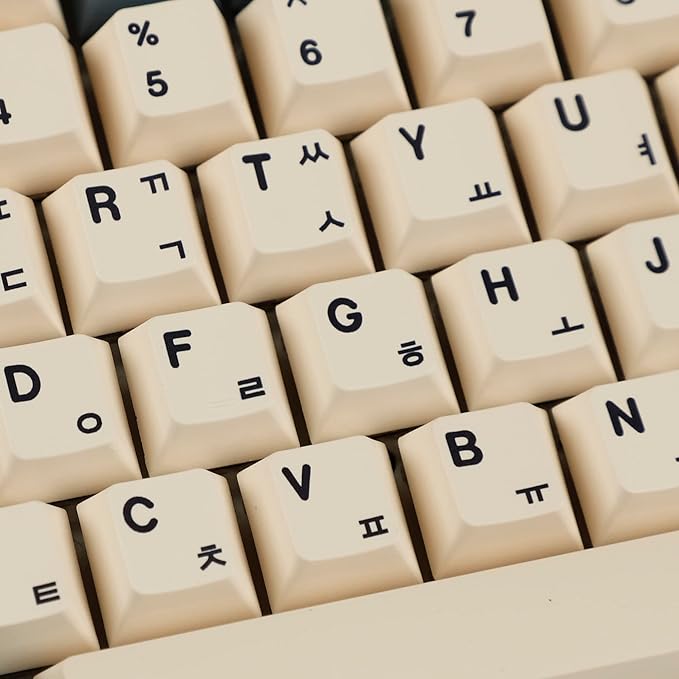 145 Apricot Yellow Korean Dye-Sub Mac Keycaps Thick PBT Cherry Profile Key caps for TKL 61 64 68 75 87 96 104 108 GMMK MX Mechanical Keyboard