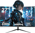 ZZA Monitor 27 inch 280Hz|240HzMonitor Gaming FHD 1080P 1800R VA Screen Curve Computer Monitor 100% sRGB 4000:1 Contrast HDR FreeSync1Ms Low Blue Light HDMI DP Ports DP Cable Incl