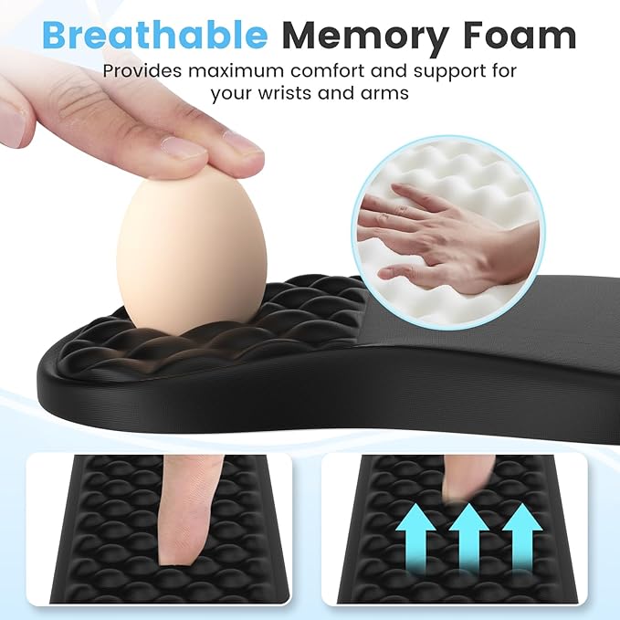 HAOCOO Ergonomic Mouse Pad with Wrist Rest Massage Support Black