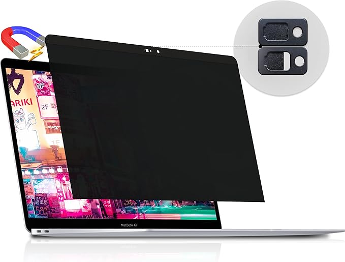 Magnetic Privacy Screen for Macbook Air 13 Inch (2018-2021 M1) / Macbook Pro 13 in (2016-2022 M1 M2) Removable Anti Blue Light Glare Filter for Mac 13In Laptop