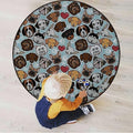 Dog Lover Round Office Chair Mat for Hardwood Floor Computer Gaming Rolling Chair Mat Floor Protector Mat Desk Rug Canine Breeds Bulldog Cartoon AnimalsPale Blue Diameter 60 in