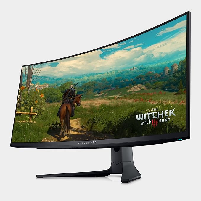 Alienware AW3423DWF Curved QD-OLED Gaming Monitor - 34-inch Quantum Dot OLED 0.1Ms 165Hz 21:9 Curved Display 99.3% DCI-P3 Color Gamut VESA DisplayHDR True Black 400 AMD FreeSync Premium Pro - Black