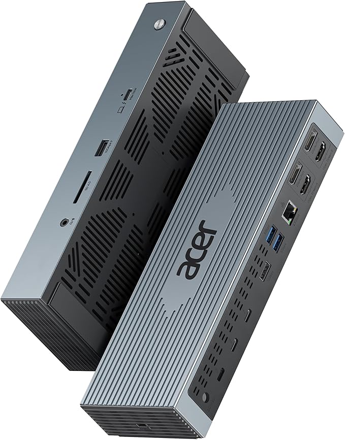 Acer Thunderbolt 4 Dock 16 in 1 DisplayLink Docking Station 4 Monitor 3×TB4+2×HDMI+2×DP Up to 8K &amp 40Gbps 160W Power 2.5G Ethernet SD4.0 USB C Dock for MacBook Pro/Max Dell Acer HP etc
