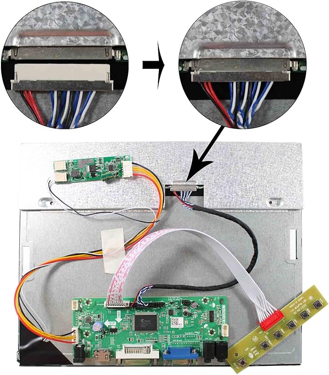 VSDISPLAY 12.1 12.1 Inch 1024X768 Wide Viewing LCD Screen VS121T-001A with DVI VGA Audio LCD Controller Board 68676