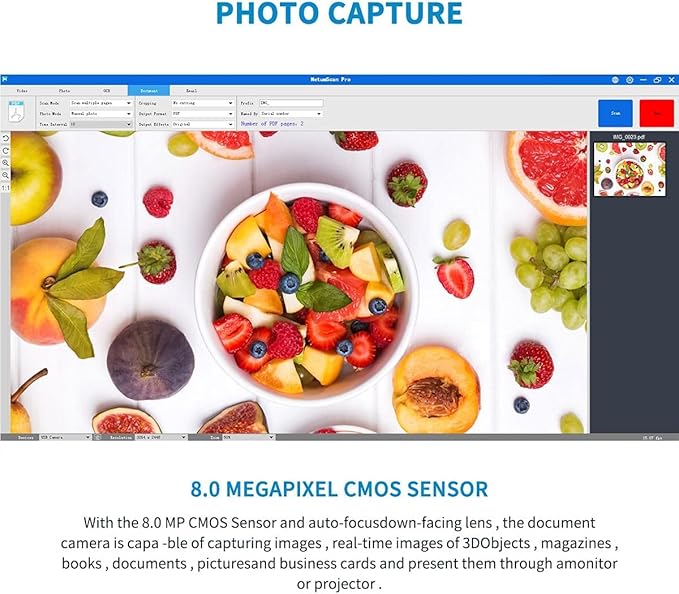 NetumScan Book &amp Document Camera Multi-Language OCR and English Article Recognition by AI Technology Real-time Projection Video Recording Foldable &amp Portable Capture Windows/MAC/Linux- N