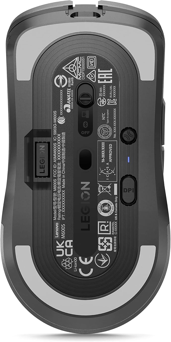 Lenovo Legion M600s RGB Wireless Gaming Mouse – 19000 DPI 6 Programmable Buttons 70 Hours Battery Life Tri-Mode Connectivity (2.4 GHz Bluetooth Wired) (Iron Grey)
