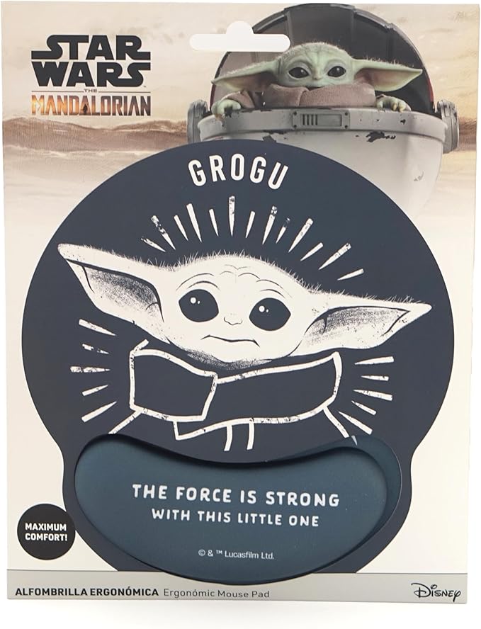 Disney Mandalorian Baby Yoda Ergonomic Grogu Mouse Pad Gel Mouse Pad with Non-Slip Wrist Rest Star Wars Mouse Pad (Official Seal)