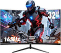 ZZA 32 Inch Curved Gaming Monitor 165Hz QHD 2560x1440 PC Monitor HDMI DP1.4 1500R 1ms MPRT HDR Metal Stand VESA Compatible (DP Cable Incl.)
