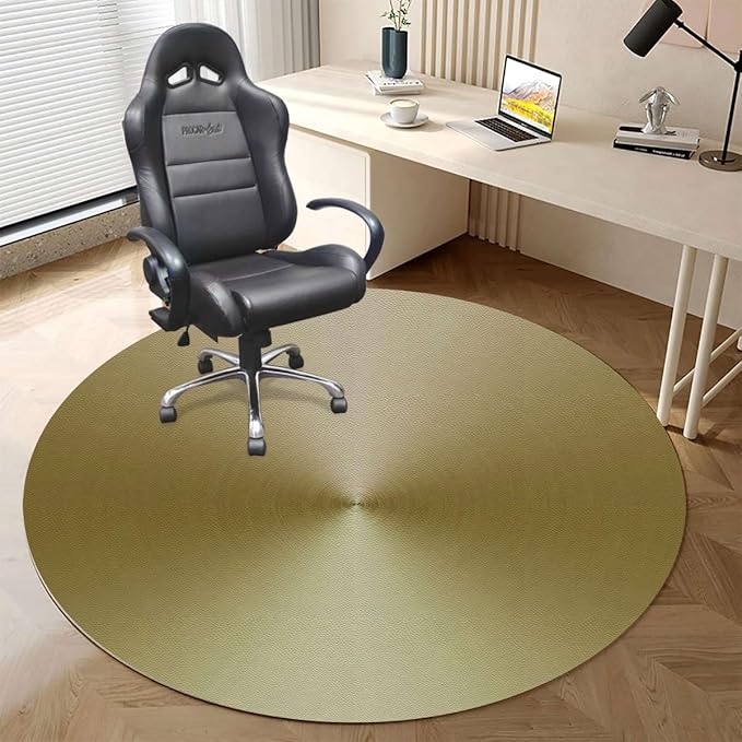 Black Grey PU Leather Floor Protector Office Chair Mat Round mat Spectral Color Motion Graphic Gaming Chair Mat Protects Hardwood Floors Chairs Move Smoothly Modern Diameter 47.2 in