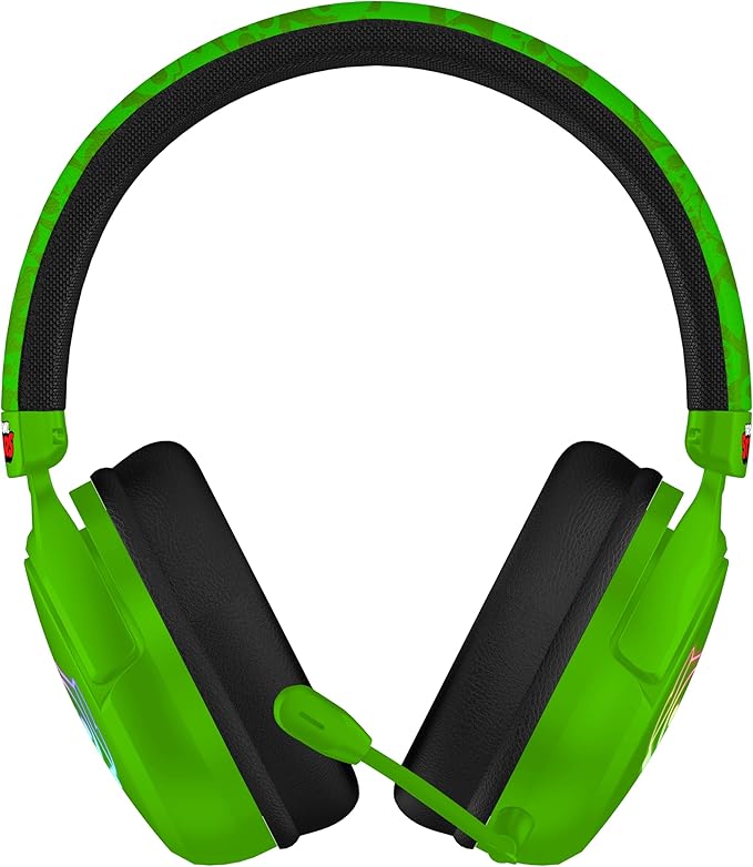 SUBSONIC - Brawl Stars Wireless Gaming Headset with LED and Detachable Microphone. Officially Licensed Gaming Headset Compatible with Consoles PCs Tablets and Smartphones - Green